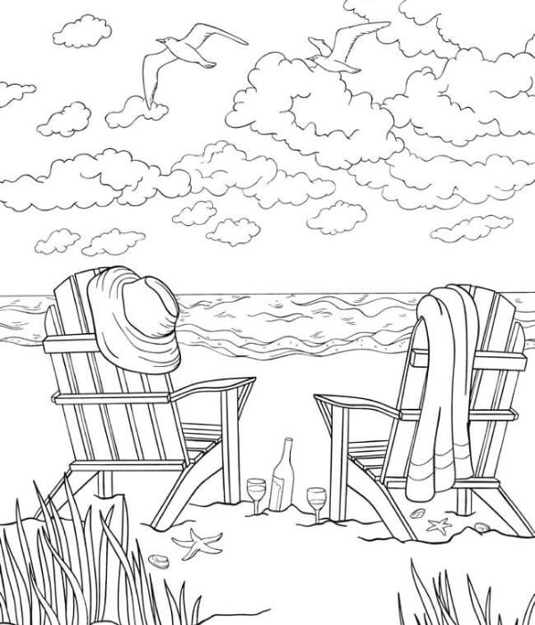 tranh tô màu phong cảnh bãi biển 12
