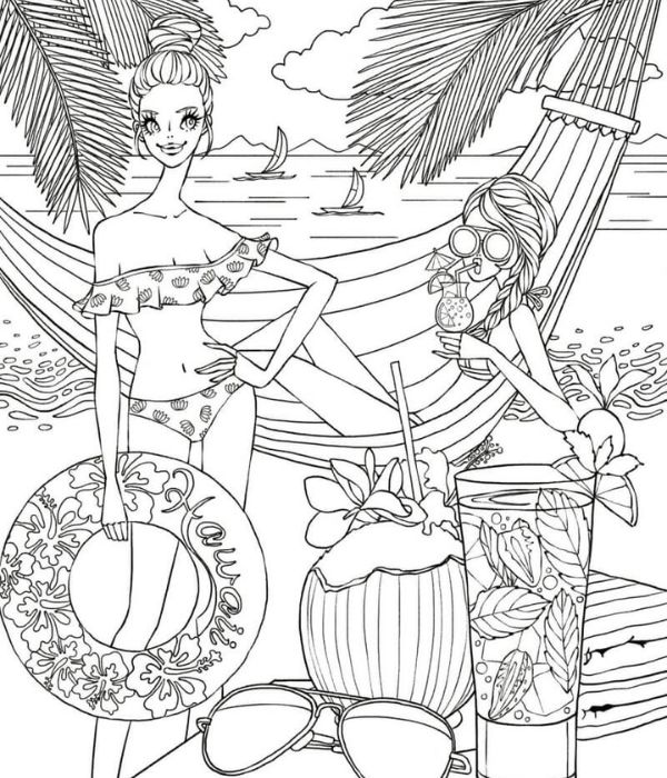 tranh tô màu phong cảnh bãi biển 15