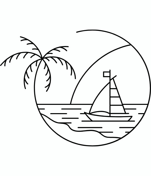 tranh tô màu phong cảnh bãi biển 2