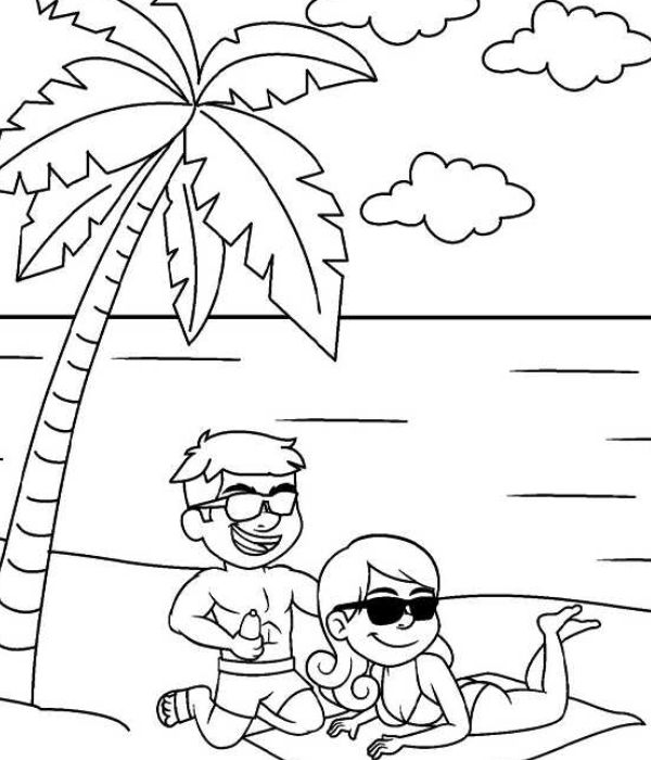 tranh tô màu phong cảnh bãi biển 21