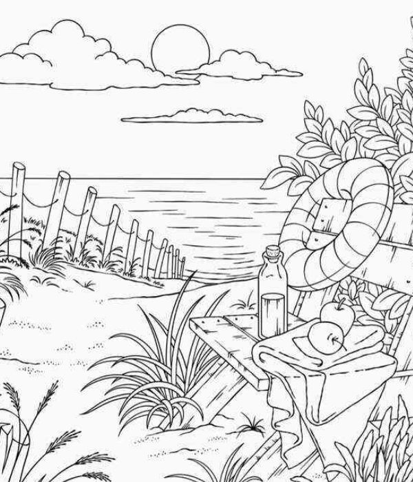 tranh tô màu phong cảnh bãi biển 25