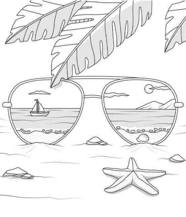 tranh tô màu phong cảnh bãi biển 26