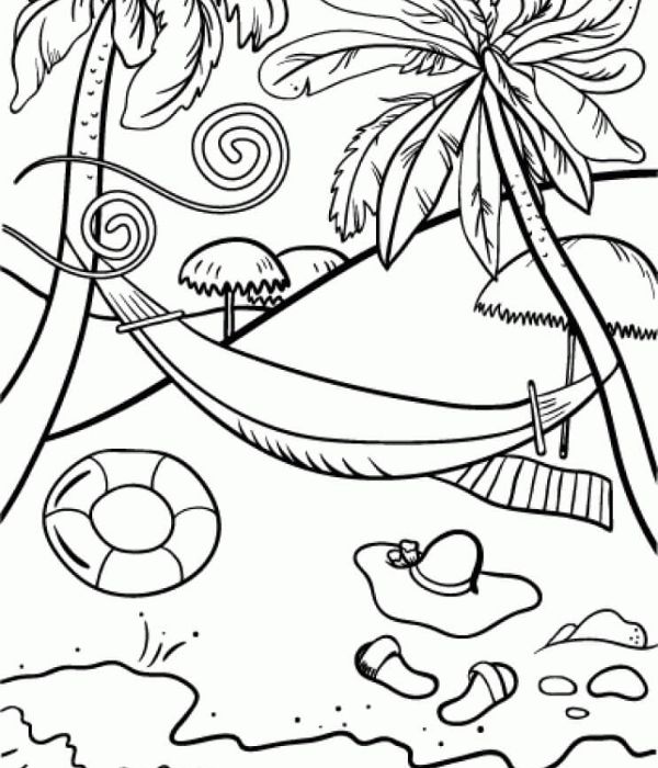 tranh tô màu phong cảnh bãi biển 3