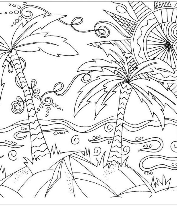 tranh tô màu phong cảnh bãi biển 6