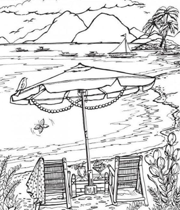 tranh tô màu phong cảnh bãi biển 8