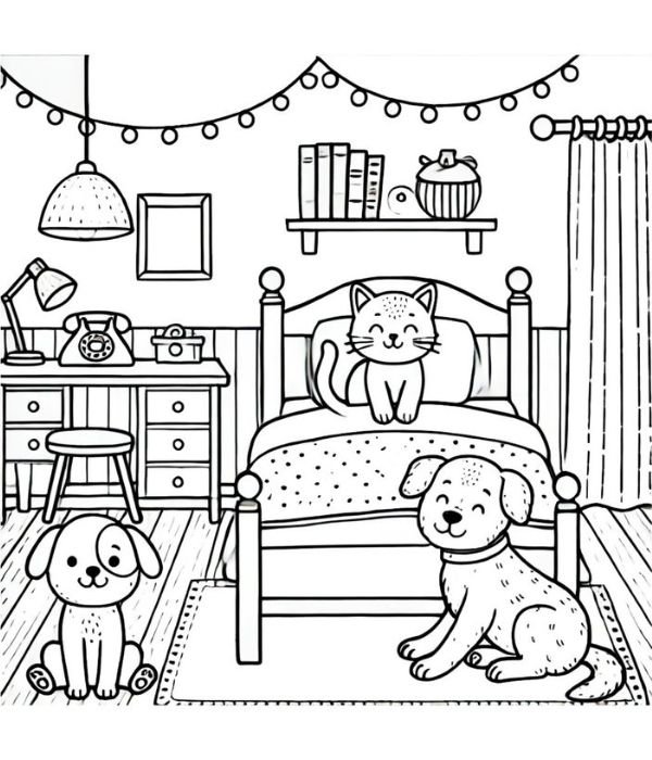 tranh tô màu phòng ngủ 30