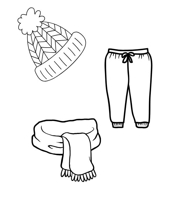 tranh tô màu quần áo mùa đông 33