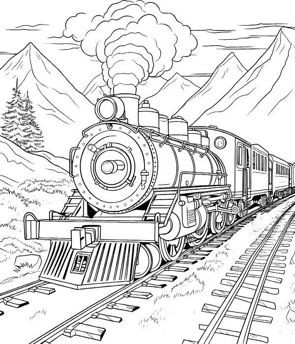 tranh tô màu tàu hỏa 2