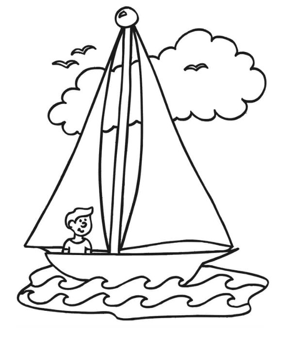 tranh tô màu thuyền buồm 13