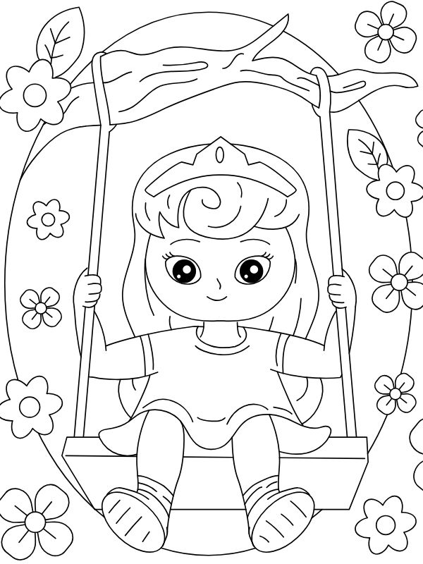 tranh tô màu xích đu 1