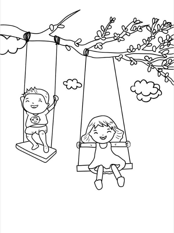 tranh tô màu xích đu 18