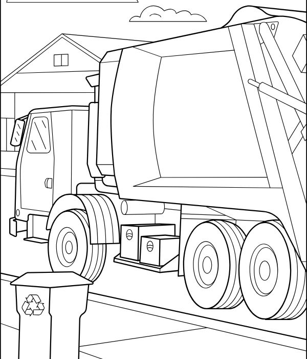 xe chở rác tô màu