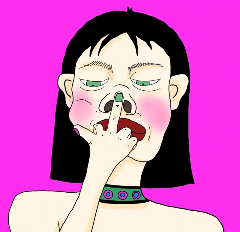 ảnh nhân vật nữ hoạt hình che mặt ngượng ngùng