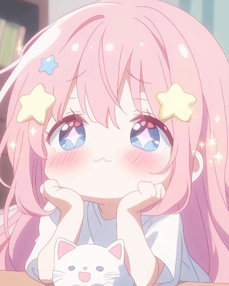 Cô gái anime tóc hồng rơi lệ trong cảm xúc xúc động