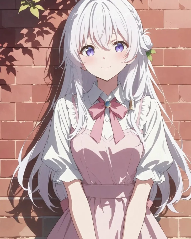 Nhân vật anime tóc bạch kim ngồi trong ánh sáng vàng