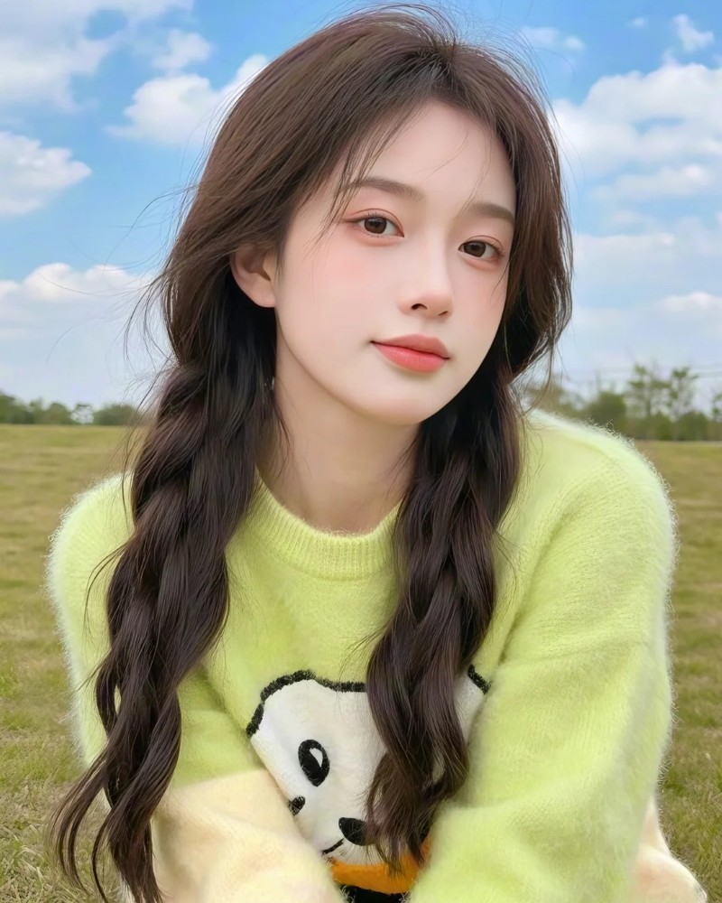 ảnh gái xinh tóc xoăn buộc hai bên rất cute