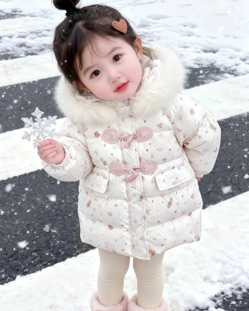 bé gái mặc áo phao tự nhiên